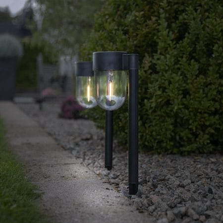 Cupola 2-pakning solcellepullerter 30 cm - svart - Belysning - Utendørsbelysning