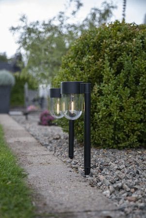 Cupola 2-pakning solcellepullerter 30 cm - svart - Belysning - Utendørsbelysning