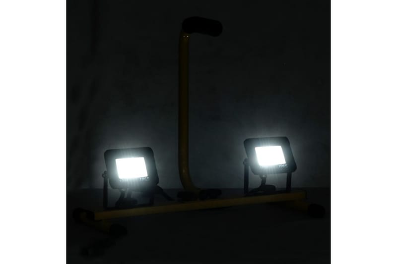 LED-flomlys med håndtak 2x10 W kaldhvit - Svart - Fasadebelysning & vegglykter