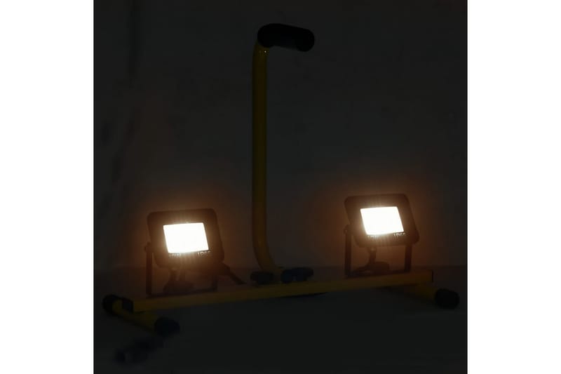 LED-flomlys med håndtak 2x10 W varmhvit - Svart - Fasadebelysning & vegglykter