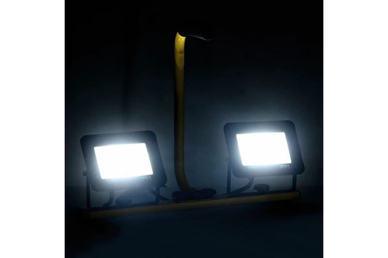 LED-flomlys med håndtak 2x30 W kaldhvit - Svart - Fasadebelysning & vegglykter
