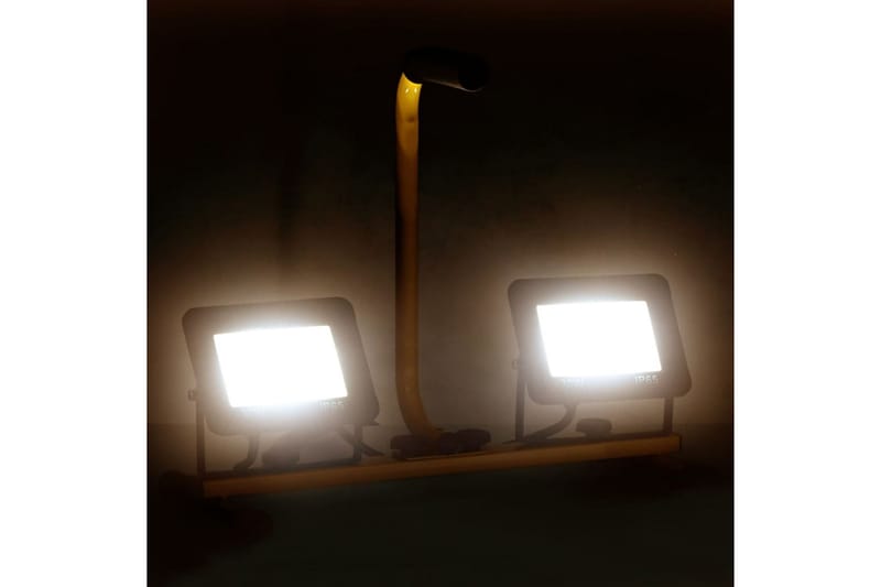 LED-flomlys med håndtak 2x30 W varmhvit - Svart - Fasadebelysning & vegglykter