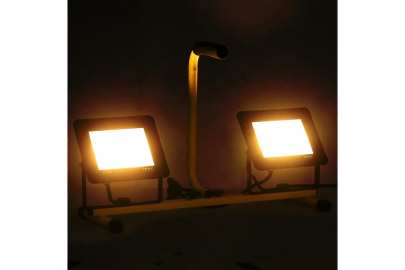LED-flomlys med håndtak 2x50 W varmhvit - Svart - Fasadebelysning & vegglykter