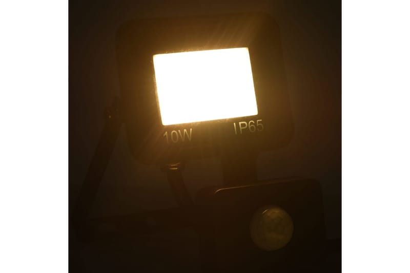 LED-flomlys med sensor 10 W varmhvit - Svart - Fasadebelysning & vegglykter