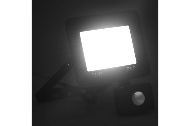 LED-flomlys med sensor 30 W kaldhvit - Svart - Fasadebelysning & vegglykter