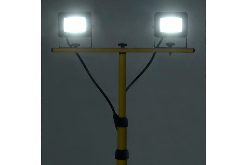 LED-flomlys med stativ 2x10 W kaldhvit - Svart - Fasadebelysning & vegglykter