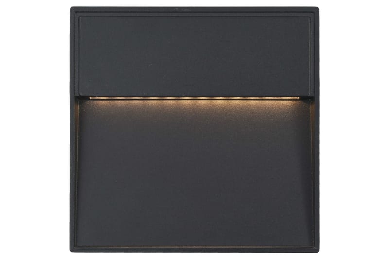 Utendørs LED-vegglamper 2 stk 3 W svart firkantet - Svart - Fasadebelysning & vegglykter