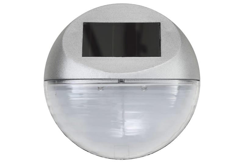 Utendørs soldrevet vegglampe LED 24 stk rund sølv - Fasadebelysning & vegglykter