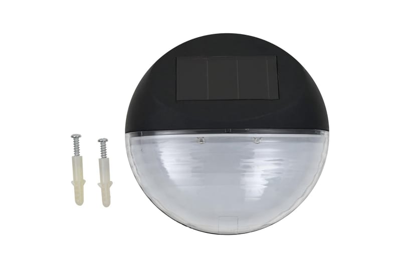 Utendørs soldrevet vegglampe LED 24 stk rund svart - Fasadebelysning & vegglykter