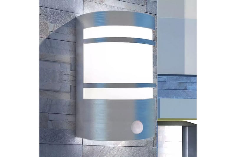 Utendørs Vegglampe med Sensor Rustfritt Stål - Sølv - Fasadebelysning & vegglykter