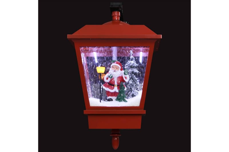 Veggmontert julelampe med LED-lys & julenisse rød 40x27x45cm - Fasadebelysning & vegglykter