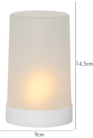 Flame Candle LED-kubbelys 9 cm - hvit - Belysning - Utendørsbelysning - Bordlampe utendørs