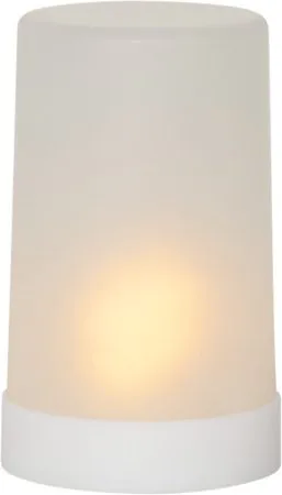 Flame Candle LED-kubbelys 9 cm, hvit