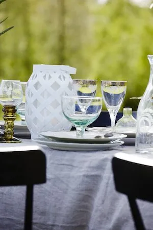 Flame lykt 15 cm - hvit - Belysning - Utendørsbelysning - Bordlampe utendørs