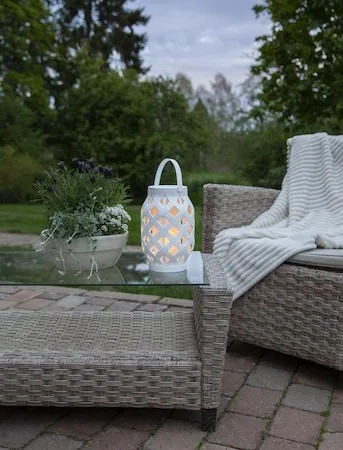 Flame lykt 15 cm - hvit - Belysning - Utendørsbelysning - Bordlampe utendørs