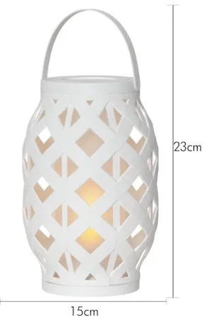 Flame lykt 15 cm - hvit - Belysning - Utendørsbelysning - Bordlampe utendørs