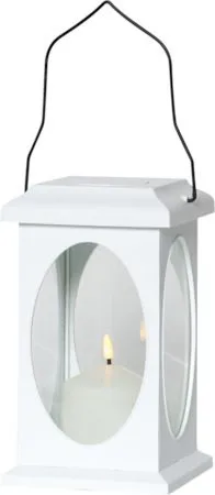 Flamme lykt 13,5 cm, hvit