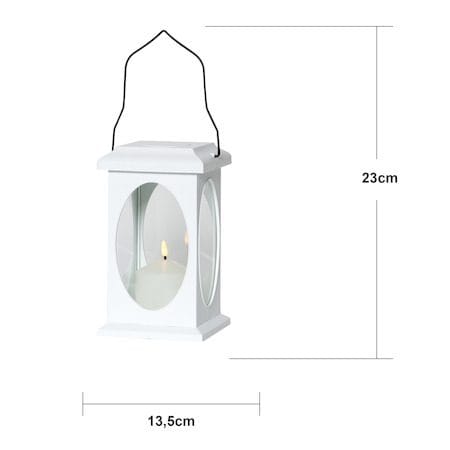 Flamme lykt 13,5 cm - hvit - Belysning - Utendørsbelysning - Bordlampe utendørs