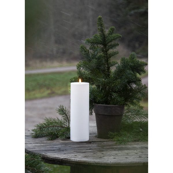Flamme Rett LED-lys 32,5 cm - hvit - Belysning - Utendørsbelysning - Bordlampe utendørs