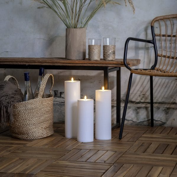 Flamme Rett LED-lys 32,5 cm - hvit - Belysning - Utendørsbelysning - Bordlampe utendørs