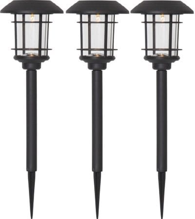 Fride 3-pakning solcellepullerter 34 cm - svart - Belysning - Utendørsbelysning