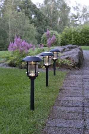 Fride 3-pakning solcellepullerter 34 cm - svart - Belysning - Utendørsbelysning