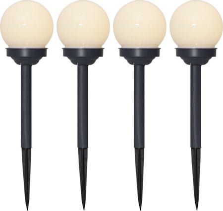 Globus 4-pakning solcellepullerter 27 cm - hvit - Belysning - Utendørsbelysning