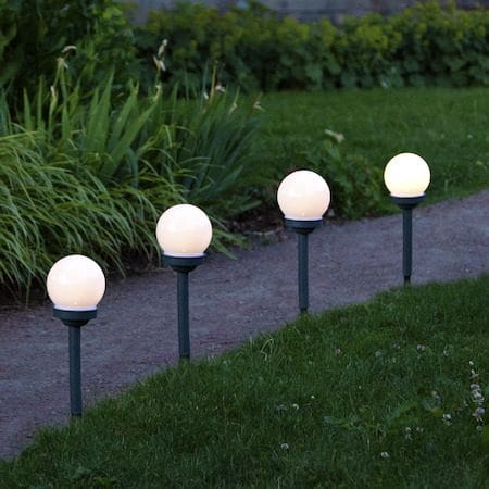 Globus 4-pakning solcellepullerter 27 cm - hvit - Belysning - Utendørsbelysning