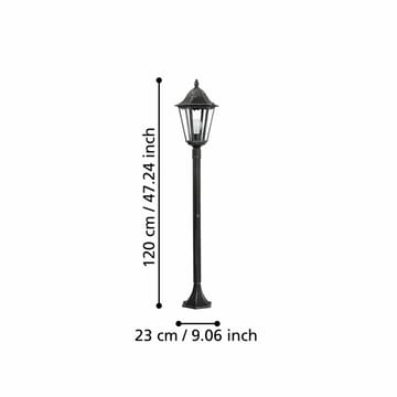 Hagelykt Navedo - Svart/Sølvpatina, 1200 mm - Belysning - Utendørsbelysning - Stolpelykt & portlykt