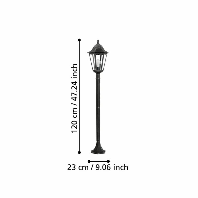 Hagelykt Navedo - Svart/Sølvpatina, 1200 mm - Belysning - Utendørsbelysning - Stolpelykt & portlykt