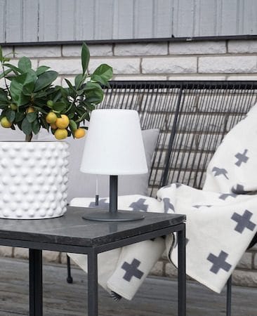Kreta bordlampe 16 cm - hvit og svart - Belysning - Utendørsbelysning - Bordlampe utendørs