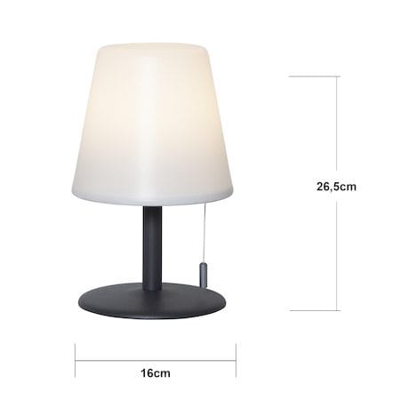 Kreta bordlampe 16 cm - hvit og svart - Belysning - Utendørsbelysning - Bordlampe utendørs