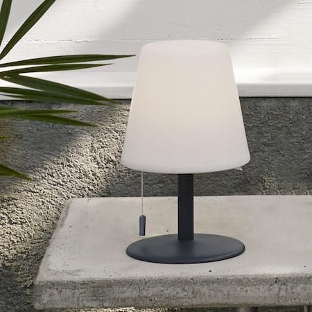 Kreta bordlampe 16 cm - hvit og svart - Belysning - Utendørsbelysning - Bordlampe utendørs