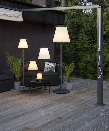 Kreta bordlampe 16 cm - hvit og svart - Belysning - Utendørsbelysning - Bordlampe utendørs