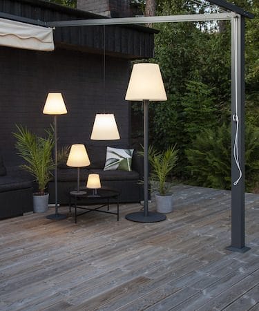 Kreta bordlampe 16 cm - hvit og svart - Belysning - Utendørsbelysning - Bordlampe utendørs