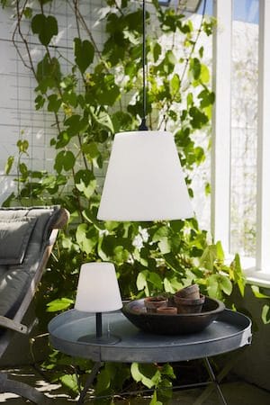 Kreta bordlampe 16 cm - hvit og svart - Belysning - Utendørsbelysning - Bordlampe utendørs