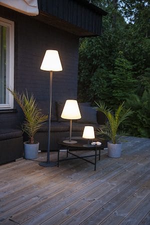 Kreta bordlampe 16 cm - hvit og svart - Belysning - Utendørsbelysning - Bordlampe utendørs