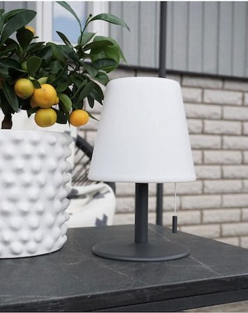 Kreta bordlampe 16 cm - hvit og svart - Belysning - Utendørsbelysning - Bordlampe utendørs