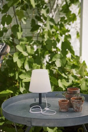 Kreta bordlampe 16 cm - hvit og svart - Belysning - Utendørsbelysning - Bordlampe utendørs