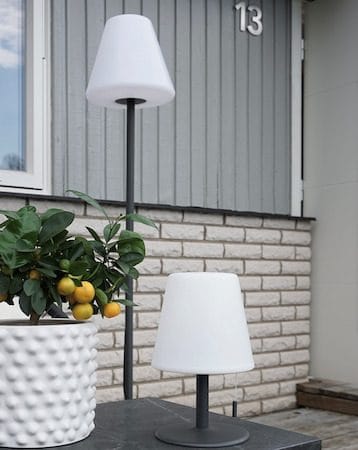 Kreta bordlampe 16 cm - hvit og svart - Belysning - Utendørsbelysning - Bordlampe utendørs