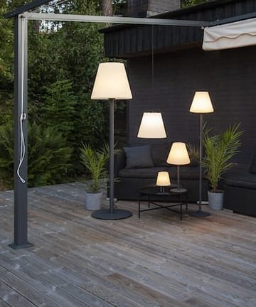 Kreta bordlampe 16 cm - hvit og svart - Belysning - Utendørsbelysning - Bordlampe utendørs