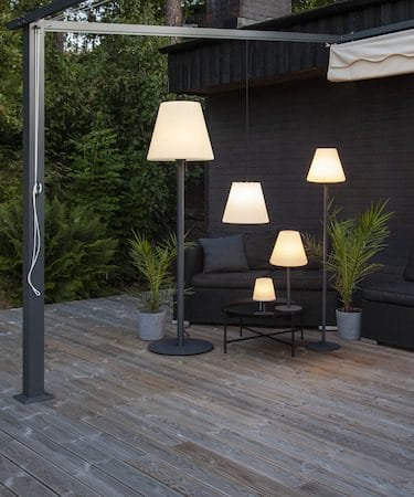 Kreta bordlampe 16 cm - hvit og svart - Belysning - Utendørsbelysning - Bordlampe utendørs