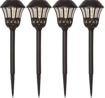 Lace 4-pakning solcellepullerter 31 cm - svart - Belysning - Utendørsbelysning