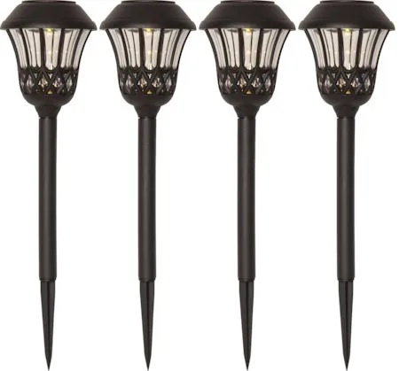 Lace 4-pakning solcellepullerter 31 cm - svart - Belysning - Utendørsbelysning