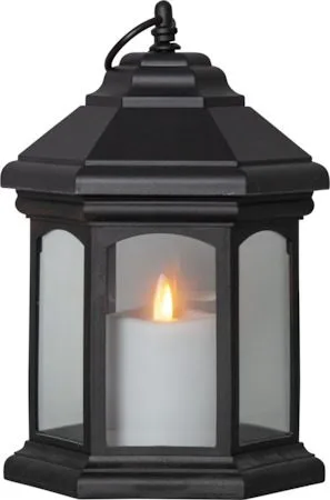 Linta lykt 17 cm, svart