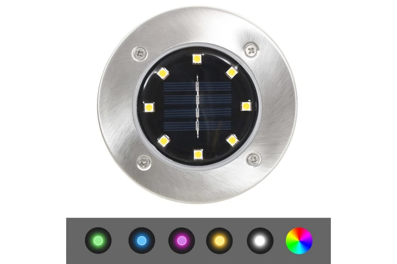 Soldrevet bakkelys 8 stk LED-lys RGB-farge - Hagebelysning - Markbelysning