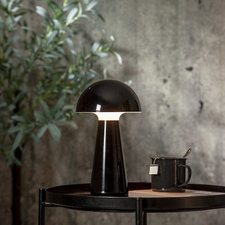 Mushroom Bordlampe 16 cm - blank svart - Belysning - Utendørsbelysning - Bordlampe utendørs