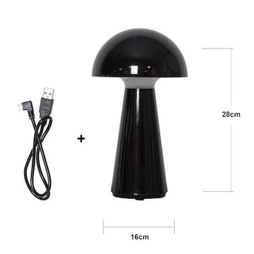 Mushroom Bordlampe 16 cm - blank svart - Belysning - Utendørsbelysning - Bordlampe utendørs