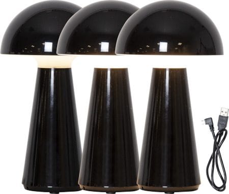 Mushroom Bordlampe 16 cm - blank svart - Belysning - Utendørsbelysning - Bordlampe utendørs