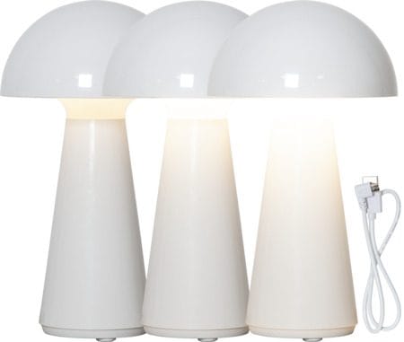 Mushroom Bordlampe 16 cm - hvit - Belysning - Utendørsbelysning - Bordlampe utendørs